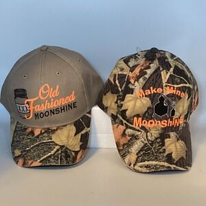 Two Moonshine Embroidered Camo Baseball Caps / Hat by CSI Adjustable‎ NEW